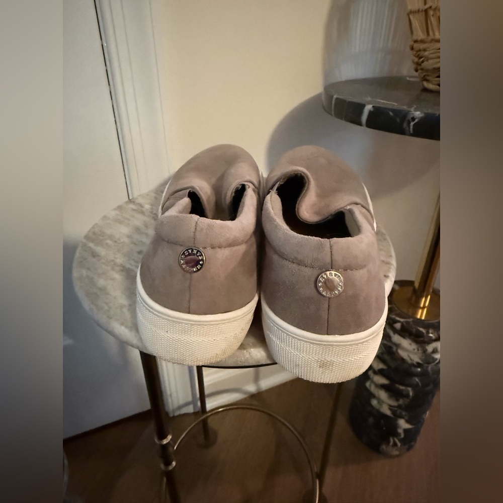 Steve Madden Gray Suede Slip-On Platform Sneakers - Picture 3 of 7